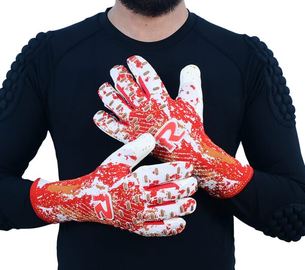 negative-cut-german-contact-latex-knitted-goalkeeper-gloves-prime-bloodline-on-person Raqim Prime Bloodline knitted goalkeeper gloves with pro grip